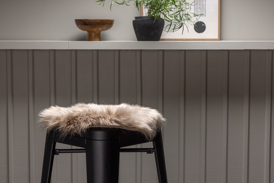 VENTURE DESIGN Katy sdeskind, rund - brun akryl falsk pels (34)