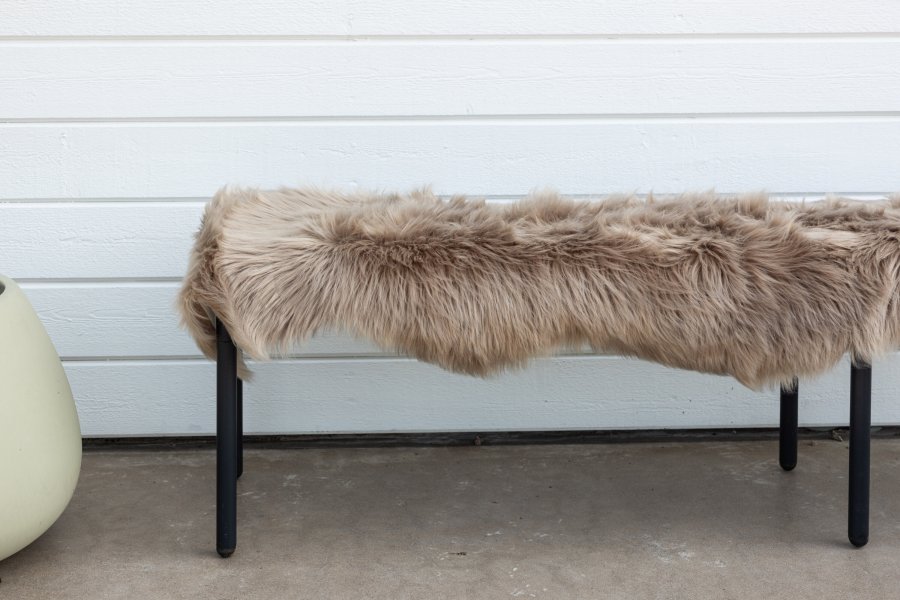 VENTURE DESIGN Katy skindtppe, rektangulr - brun akryl falsk pels (180x55)