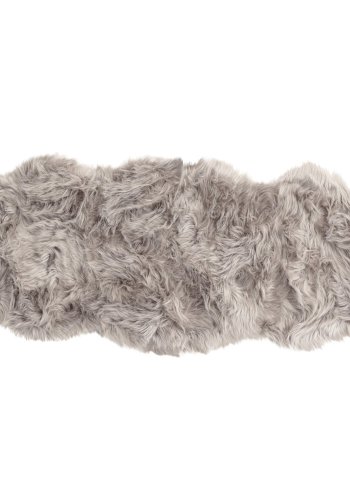 VENTURE DESIGN Katy skindtppe, rektangulr - gr akryl falsk pels (180x55)