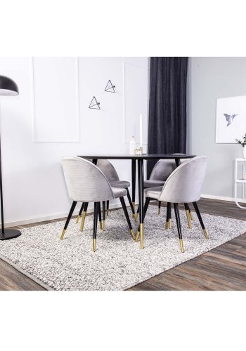 VENTURE DESIGN Rocker sengebord, m. hylde - gr rget glas og hvid metal (45x30)