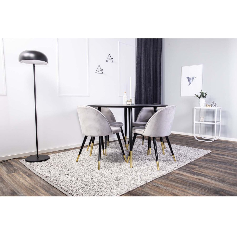 VENTURE DESIGN Rocker sengebord, m. hylde - gr rget glas og hvid metal (45x30)