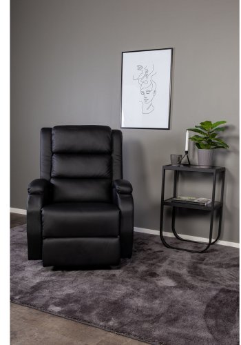 VENTURE DESIGN Rocker sengebord, m. hylde - gr rget glas og sort metal (45x30)