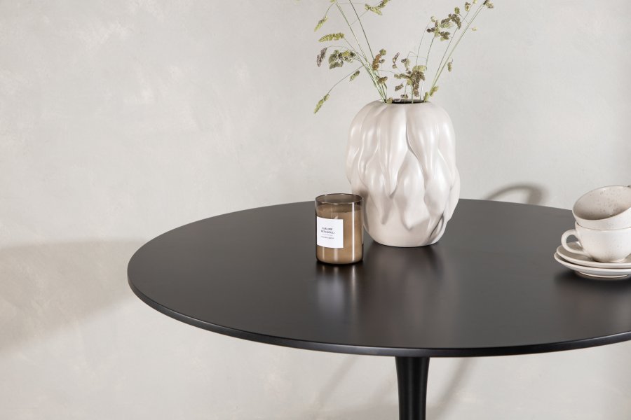 VENTURE DESIGN Glade spisebord, rund - sort MDF og sort stl (100)