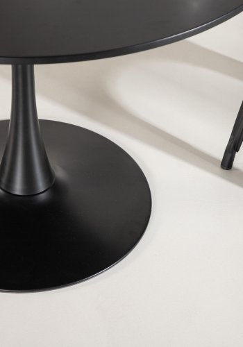 VENTURE DESIGN Glade spisebord, rund - sort MDF og sort stl (100)