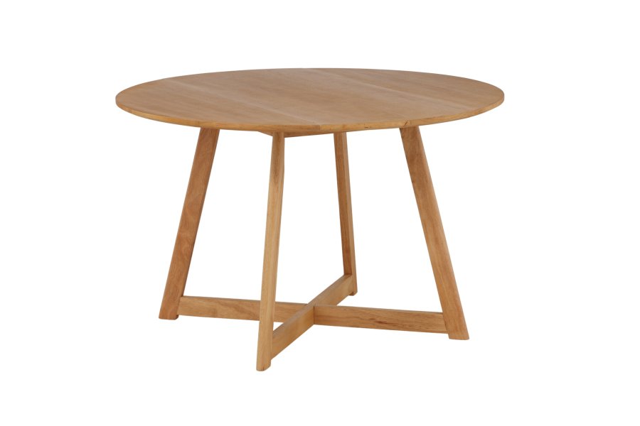 VENTURE DESIGN Yakidon spisebord, m. klap, rund - gummitr/MDF med egetrslook (120)