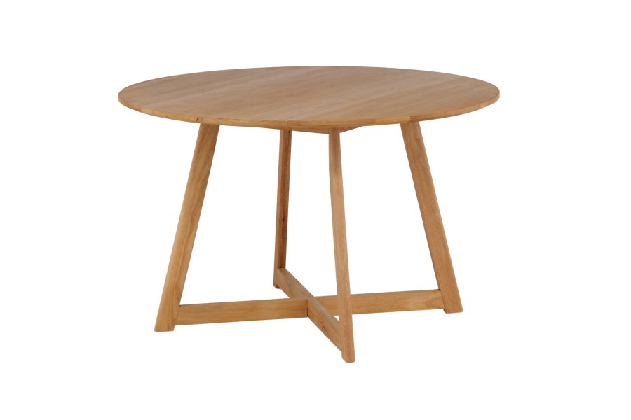 VENTURE DESIGN Yakidon spisebord, m. klap, rund - gummitr/MDF med egetrslook (120)