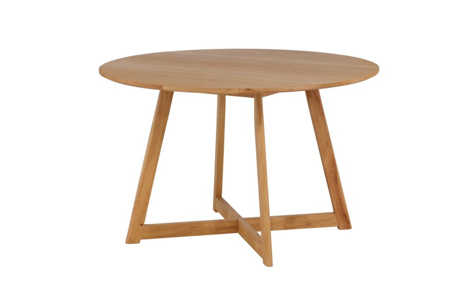 VENTURE DESIGN Yakidon spisebord, m. klap, rund - gummitr/MDF med egetrslook (120)