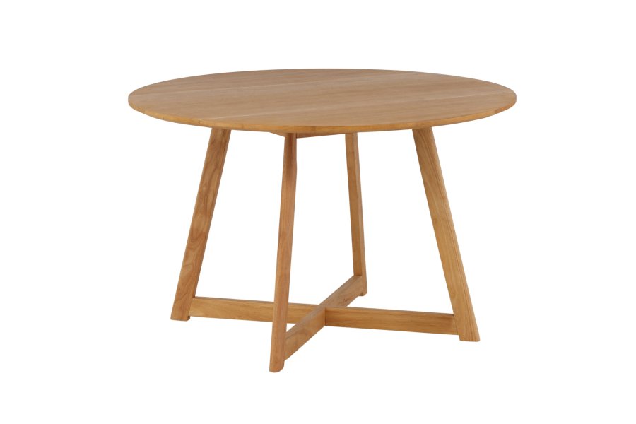 VENTURE DESIGN Yakidon spisebord, m. klap, rund - gummitr/MDF med egetrslook (120)