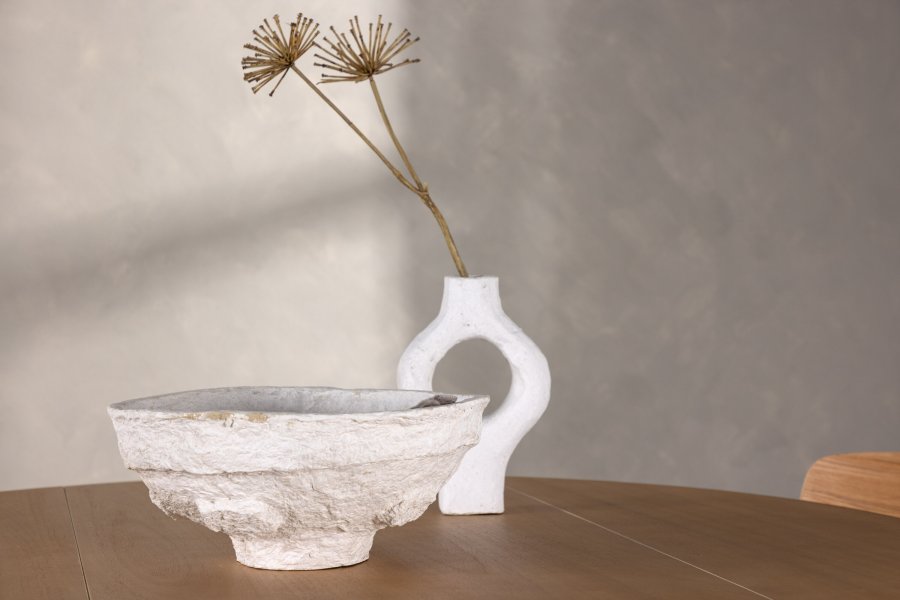 VENTURE DESIGN Yakidon spisebord, m. klap, rund - gummitr/MDF med egetrslook (120)