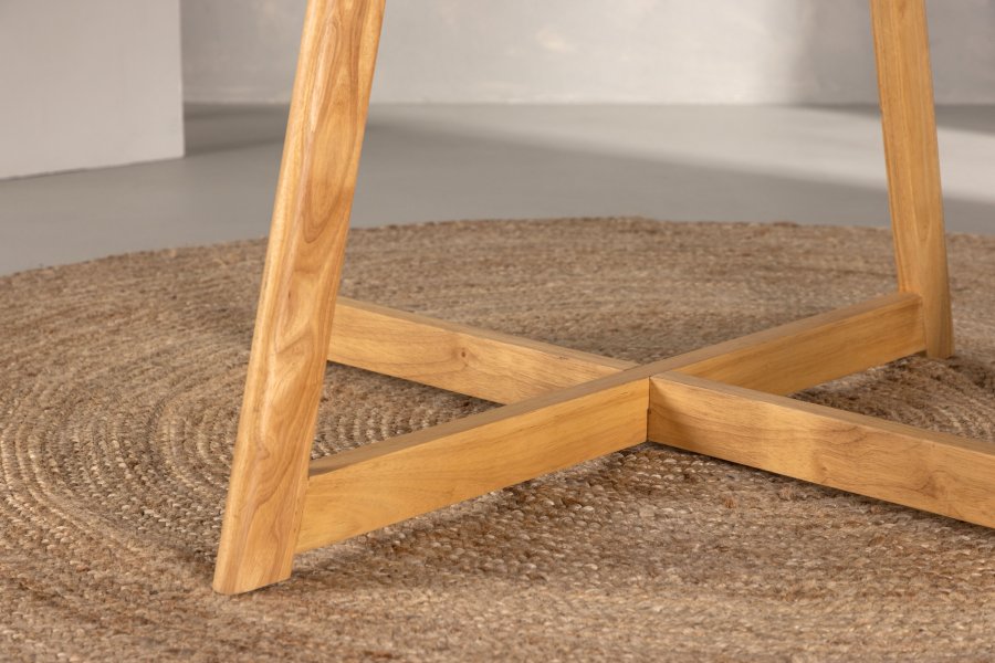 VENTURE DESIGN Yakidon spisebord, m. klap, rund - gummitr/MDF med egetrslook (120)