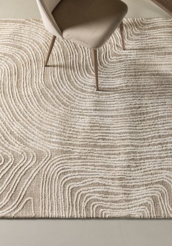 VENTURE DESIGN Melle gulvtppe, rektangulr - elfenben/beige micropolyester (395x295)
