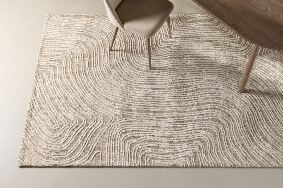 VENTURE DESIGN Melle gulvtppe, rektangulr - elfenben/beige micropolyester (395x295)