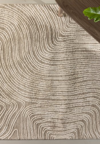 VENTURE DESIGN Melle gulvtppe, rektangulr - elfenben/beige micropolyester (395x295)