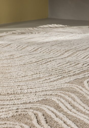 VENTURE DESIGN Melle gulvtppe, rektangulr - elfenben/beige micropolyester (395x295)