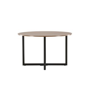 VENTURE DESIGN Durango spisebord, rund - valnddefarvet MDF og sort stl (120)