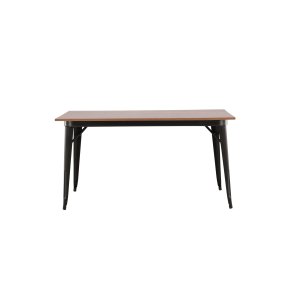 VENTURE DESIGN Tempe spisebord, rektangulr - valnd MDF og sort stl (140x80)