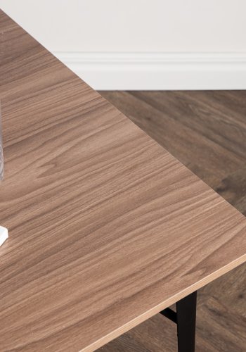 VENTURE DESIGN Tempe spisebord, rektangulr - valnd MDF og sort stl (140x80)