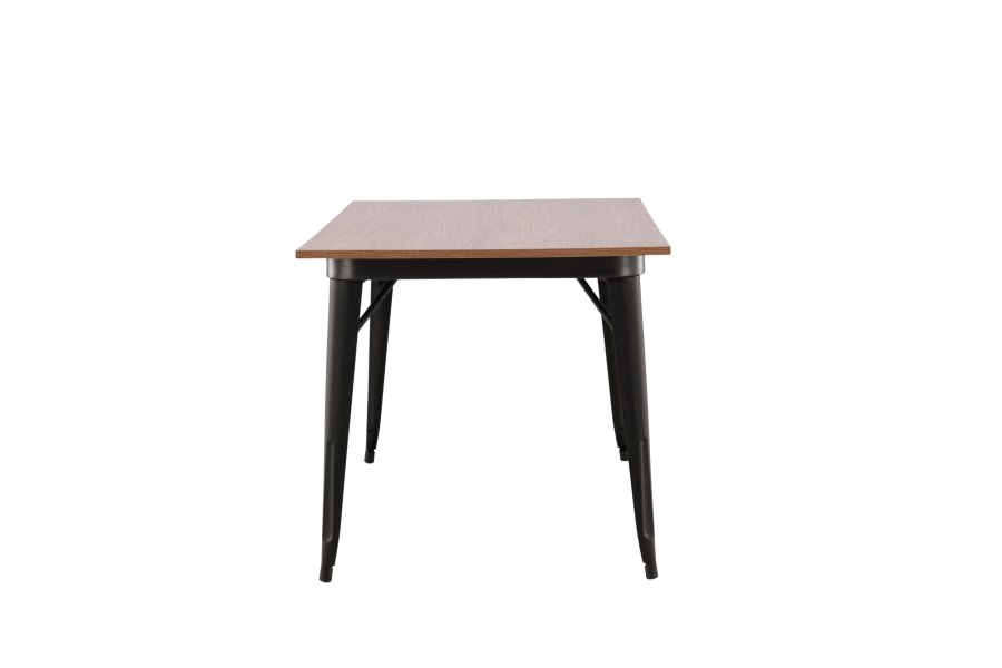 VENTURE DESIGN Tempe spisebord, rektangulr - valnd MDF og sort stl (140x80)
