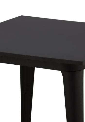 VENTURE DESIGN Tempe spisebord, kvadratisk - sort MDF og sort stl (80x80)