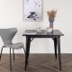 VENTURE DESIGN Tempe spisebord, kvadratisk - sort MDF og sort stl (80x80)