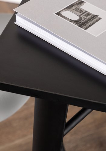 VENTURE DESIGN Tempe spisebord, kvadratisk - sort MDF og sort stl (80x80)