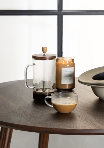 VENTURE DESIGN Sanford spisebord, rund - mrkebrun MDF og stl (100)