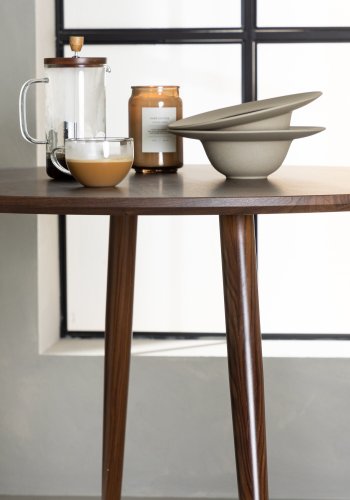 VENTURE DESIGN Sanford spisebord, rund - mrkebrun MDF og stl (100)