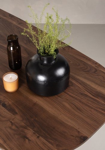 VENTURE DESIGN Sanford spisebord, oval - mrkebrun MDF og stl (180x90)