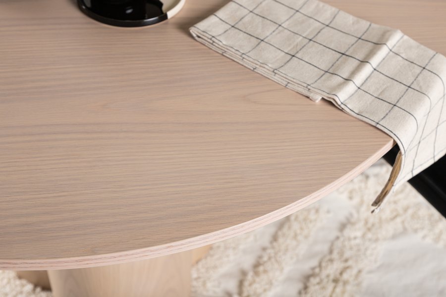 VENTURE DESIGN Olivia spisebord, rund - hvidkalket finér (110)