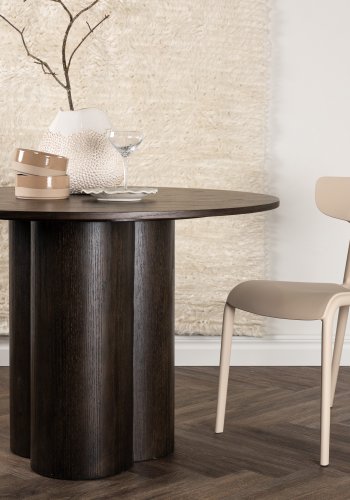VENTURE DESIGN Olivia spisebord, rund - mokka finér (110)