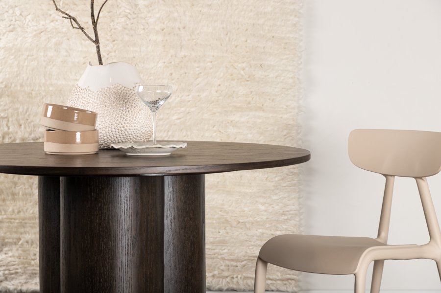 VENTURE DESIGN Olivia spisebord, rund - mokka finér (110)