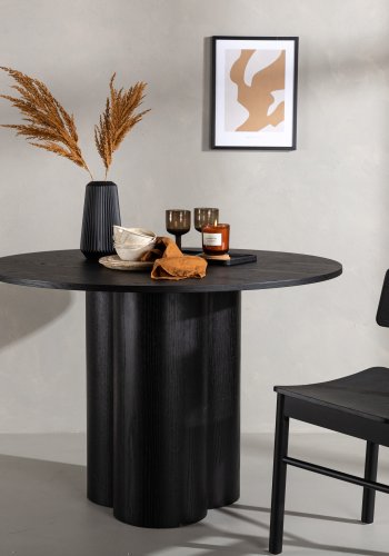 VENTURE DESIGN Olivia spisebord, rund - sort finér (110)