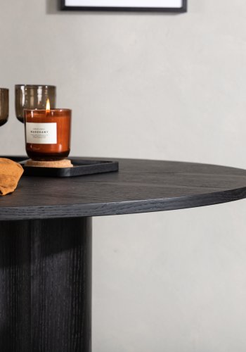 VENTURE DESIGN Olivia spisebord, rund - sort finér (110)