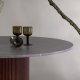 VIND COLLECTION Austin spisebord, rund - gr MDF med marmormnster og mrkebrun asketr (120)