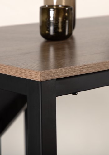 VENTURE DESIGN Camden barbord, rektangulr - valnddefarvet MDF og sort stl (120x60)