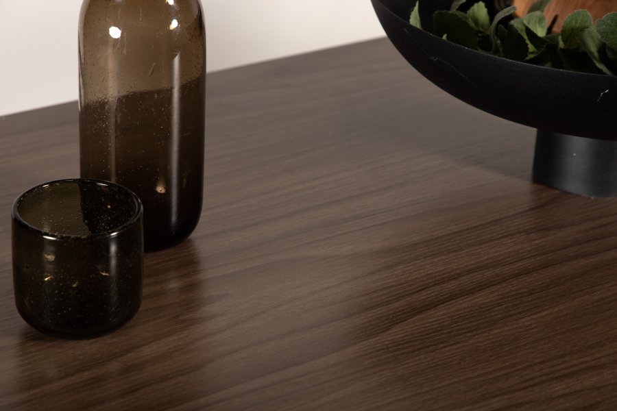 VENTURE DESIGN Camden barbord, rektangulr - valnddefarvet MDF og sort stl (120x60)