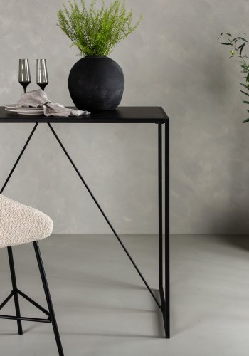 VENTURE DESIGN Brea barbord, rektangulr - sort MDF og sort stl (120x60)