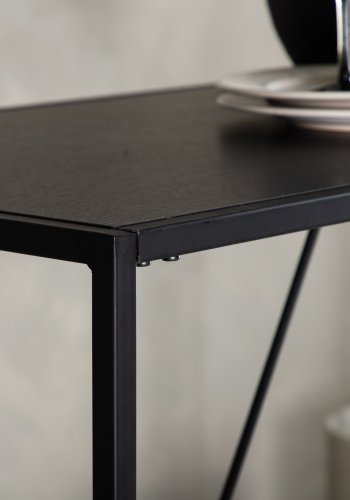 VENTURE DESIGN Brea barbord, rektangulr - sort MDF og sort stl (120x60)