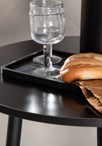 VENTURE DESIGN Plaza barbord, rund - sort MDF og sort stl (60)