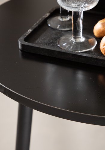 VENTURE DESIGN Plaza barbord, rund - sort MDF og sort stl (60)