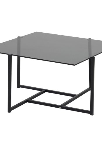 VENTURE DESIGN Hybrid sofabord - gr glas og sort jern (80x80)