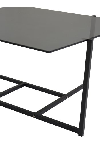 VENTURE DESIGN Hybrid sofabord - gr glas og sort jern (80x80)