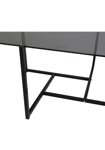 VENTURE DESIGN Hybrid sofabord - gr glas og sort jern (80x80)