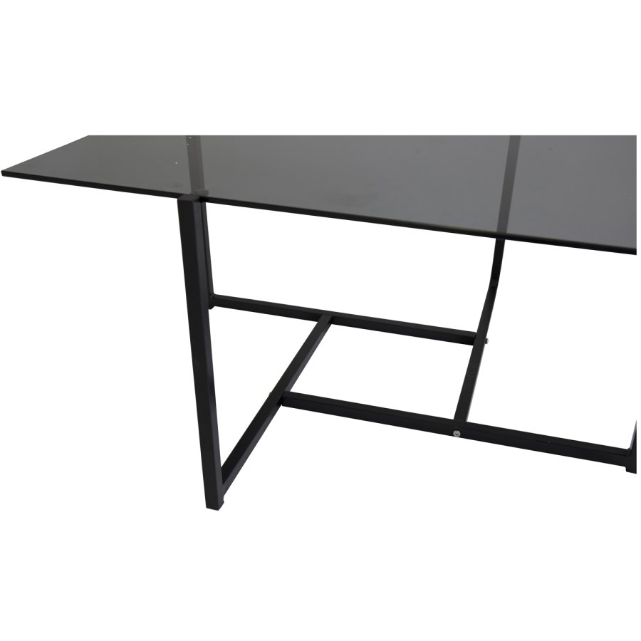 VENTURE DESIGN Hybrid sofabord - gr glas og sort jern (80x80)