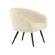 VENTURE DESIGN Fluffy brnestol - hvid bamsestof polyester og sort stl