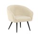 VENTURE DESIGN Fluffy brnestol - hvid bamsestof polyester og sort stl
