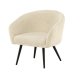 VENTURE DESIGN Fluffy brnestol - hvid bamsestof polyester og sort stl