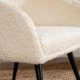 VENTURE DESIGN Fluffy brnestol - hvid bamsestof polyester og sort stl