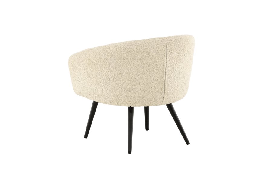 VENTURE DESIGN Fluffy brnestol - hvid bamsestof polyester og sort stl