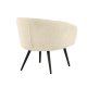VENTURE DESIGN Fluffy brnestol - hvid bamsestof polyester og sort stl